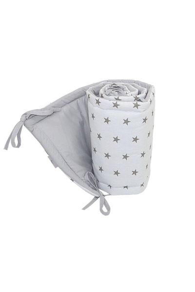 Jaju Baby White Background Gray Star Crib Edge Protection Special Size (100*200)