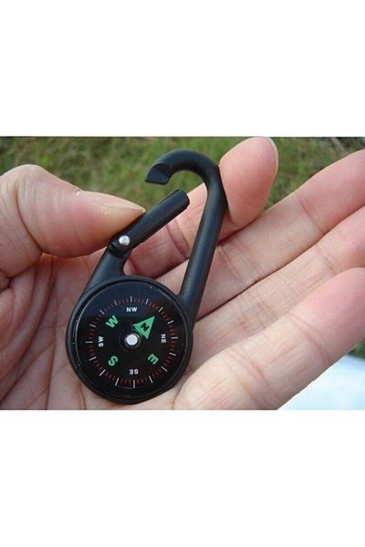 RoseRoi Mini Hiking Plastic Compass - Keychain, Multifunctional, 1 Piece Assortment