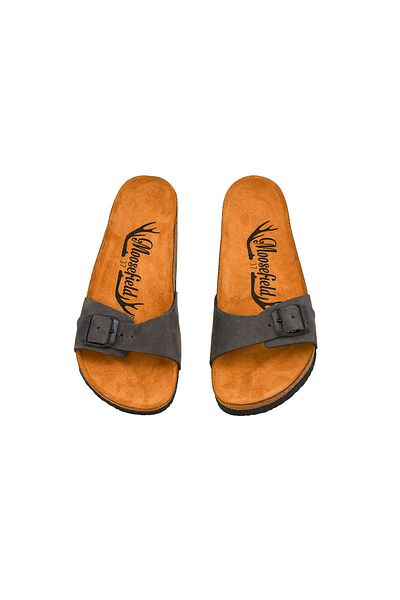 Moosefield Papuci din piele naturală unisex cu talpă anatomică, moale și groase