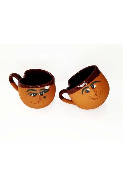 HerşeyTopraktan Emojili Toprak Kalpli Kupa Bardak