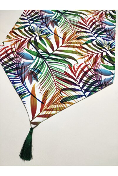 Viemso Colorful Tropical Leaf Patterned Runner, 6-Piece Charger Case