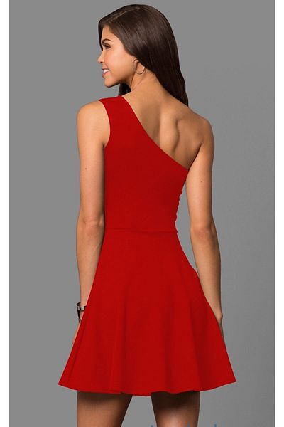 Secret Passion Lingerie Red Lycra Fabric One Shoulder Mini New Season Dress 320