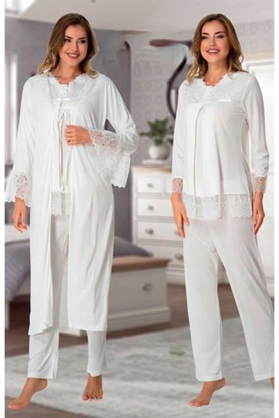 Lohussa Set de pijamale de maternitate pentru maternitate, elegant, cu mâneci...