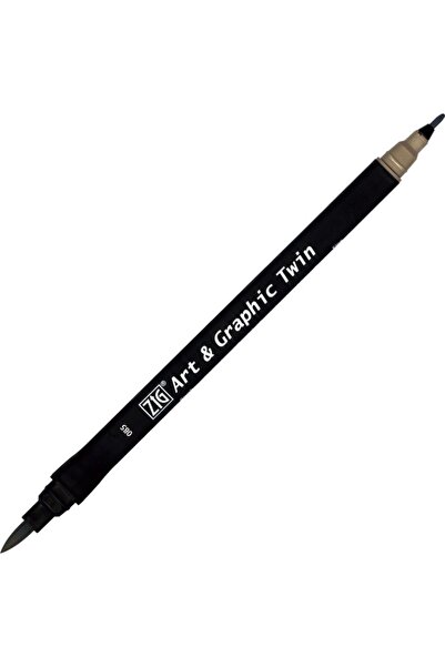 Zig Art & Graphic Twin Tut-80 Fırça Uçlu Marker Green Gray 085