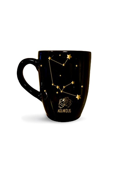 Vivas Aquarius Black Mug with Star Map - Zodiac Coffee Mug Mug Cup Coffee Cup