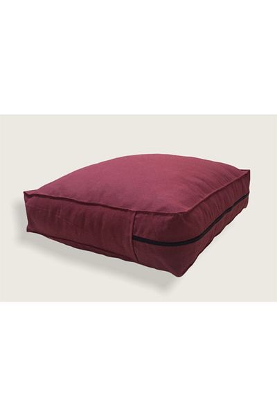 REMEGE Pernă de meditație yoga pătrată umplută cu coajă - 40x40x12 cm - 1,5 kg umplută cu coajă organică