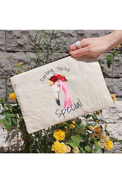 PEKSHOP Чанта за грим - Чанта за грим с надпис Darling You're Special
