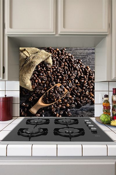 Tilki Dünyası Coffee Smell Sticker Behind Kitchen Stove