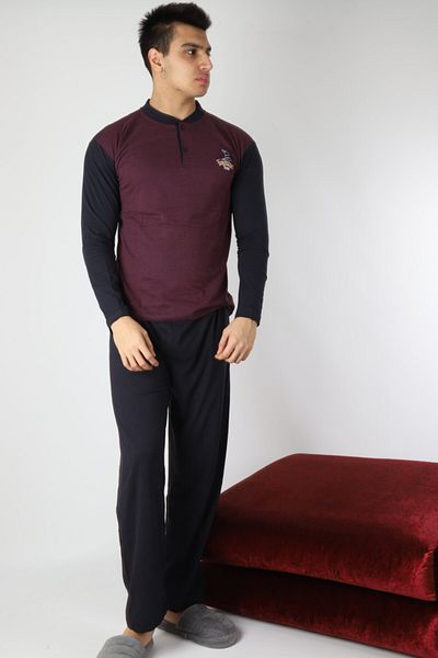 Rimoli 100% Cotton Single Jersey Jacquard Men's Pajama Set 1035