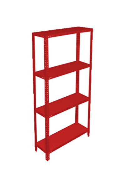 Mekoraf Kırmızı 43x93x250cm 4 Katlı Tek Ünite
