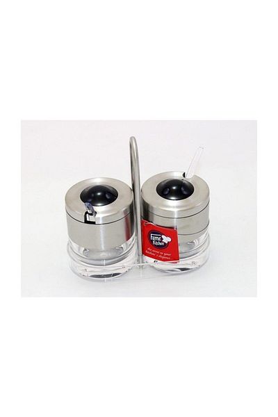 Ün-Ev Chrome Acrylic Spice Shaker 2 Pieces