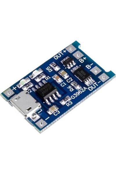 Diyotlab Arduino 10'lu Ters Akım Korumalı Tp4056 18650 Micro Usb Lityum Pil Ş...
