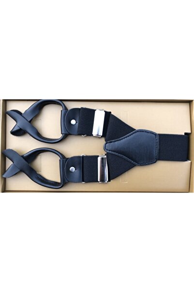 KemerSepeti Siyah Düğmeli Pantolon Askısı