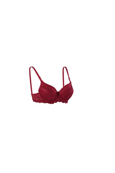 Generic Brand Bru Supported Eared Semi Lace Burgundy Suede