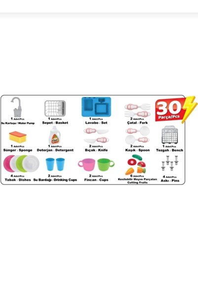 Kayyum Oyuncak Modern Mutfak Lavabo Oyuncağı Pembe Rengi