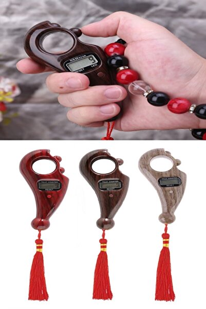 Hyd Dijital Tesbih Boncuklu Tesbihmatik Özel Tasarım Ahşap Zikirmatik Dijital Tespih Tesbihmat 1 Adet