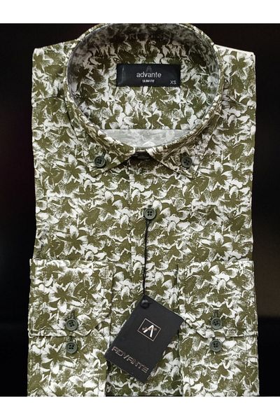ADVANTE Ανδρικό πουκάμισο με πράσινο Slim Fit