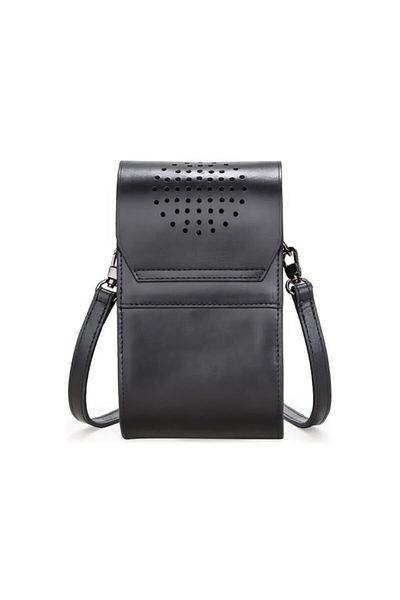 Contact’S Contacte Lari - Geantă mini neagră, piele naturală, design special, tendință casual