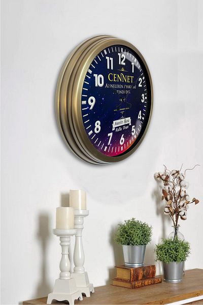 Kasva Concept 40 cm Antique Metal Paradise Hadith Wall Clock