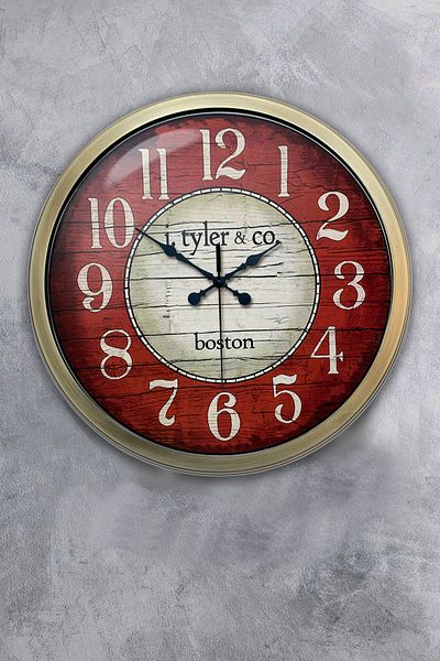 Kasva Concept 40 cm Tumbled Metal Boston Gift Wall Clock