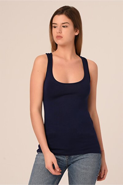 DISENTIS MODEST Kalın Askılı Rambo Viskon Lacivert Body