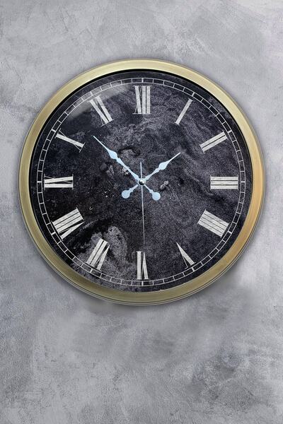 Dream Gift هدية ساعة حائط منقوشة من الرخام الروماني المعدني العتيق مقاس 40 سم