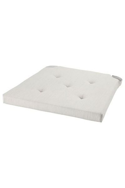 TEKNOSELL90 Justina Chair Cushion, Ecru / Velcro Tape / 35/42x40x4 Cm