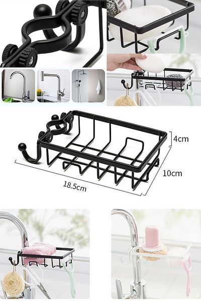 Buffer 3 Pieces Stainless Steel Kitchen Bathroom Faucet Fixable Soap Dish