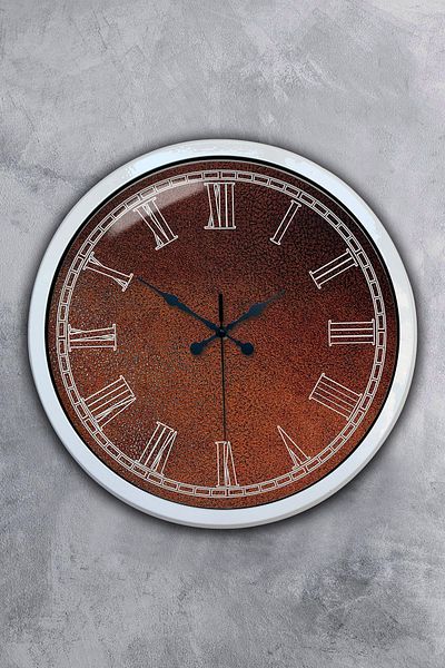 Kasva Concept Gift 40 cm White Metal Brown Wall Clock