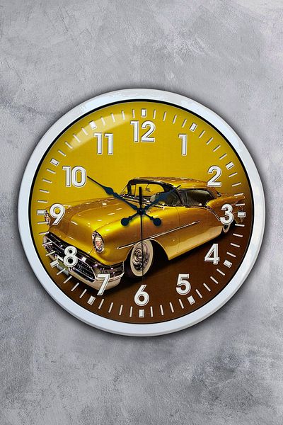 Kasva Concept Ρολόι τοίχου 40 εκ. Λευκό Μεταλλικό Αυτοκίνητο Gallery
