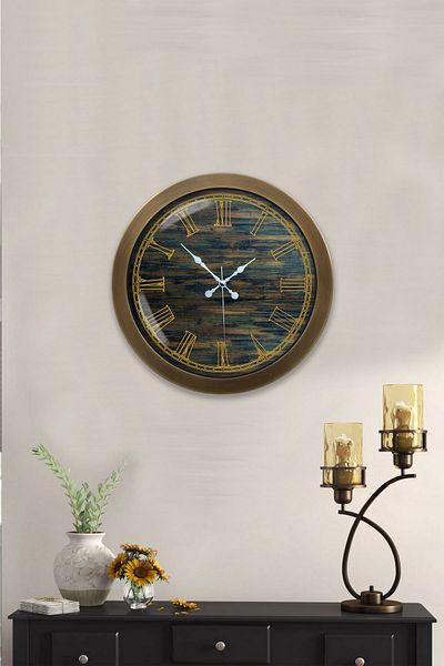 Kasva Concept Gift 36 cm Antique Metal Roman Wall Clock