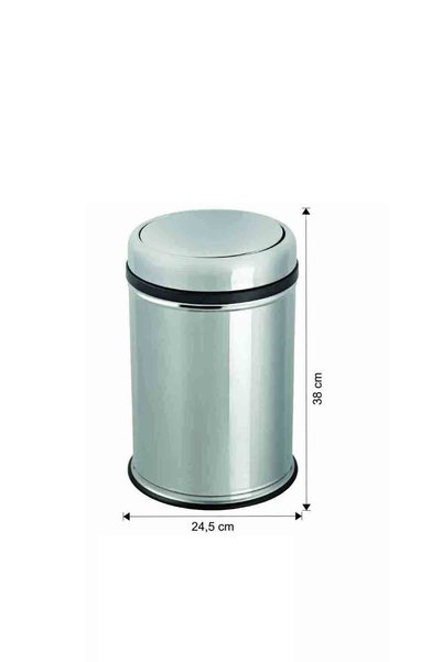 KG-GOLDPAPER 7918 Dokunmatik Paslanmaz Çöp Kovası 16 Litre (döner Kapaklı)