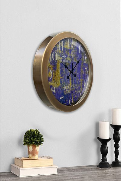 Kasva Concept Gift 36 cm Antique Metal Schengen Wall Clock