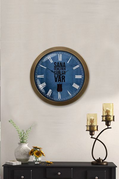 Kasva Concept 36 cm Tumbled Metal Tea Wall Clock