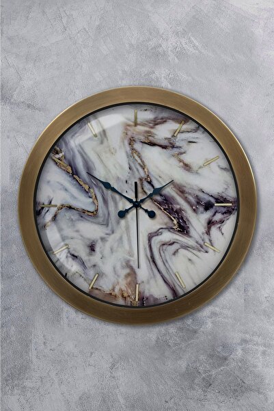 Platin Saat ساعة حائط من الرخام المعدني العتيق مقاس 36 سم