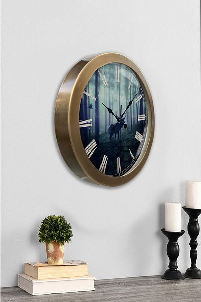 Kasva Concept Gift 36 cm Antique Metal Animals Wall Clock