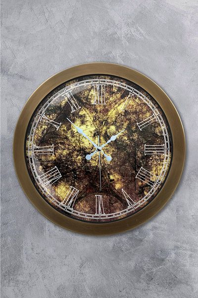 Kasva Concept 36 cm Antique Metal Patterned Wall Clock
