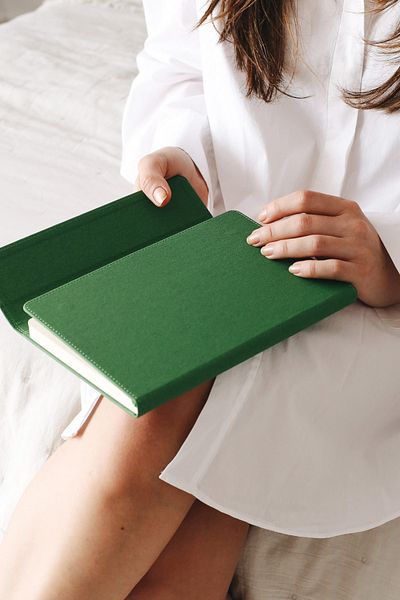 Matt Notebook دفتر ملاحظات بغطاء مغناطيسي مقاس A5 مقاس 15 × 22، مخطط باللون الأخضر