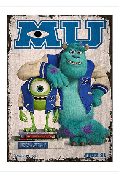 Cakatablo 25cmX35cm Ahşap Tablo Sevimli Canavarlar Poster