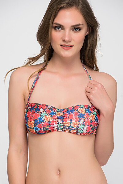 Yamamay Kadın Desenli Kurdeleli Straplez Bikini Üstü CFAD102B31