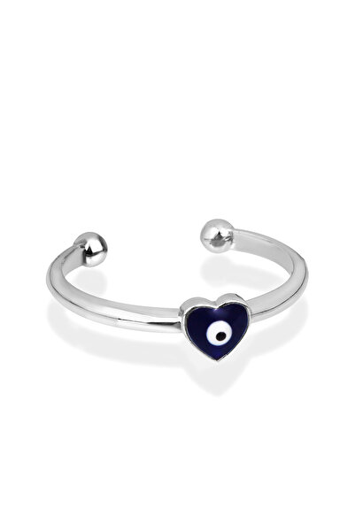 Argentum Concept Kadın 925 Ayar Gümüş Kalp Nazarlı Gümüş Yüzük Y005701