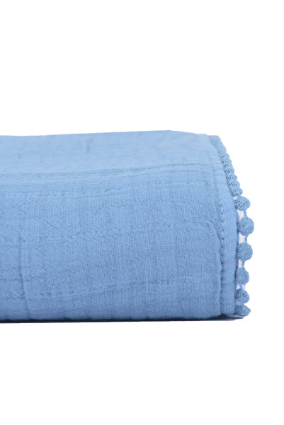 Cigit Double Layer Muslin Baby Blanket with Pom Pom