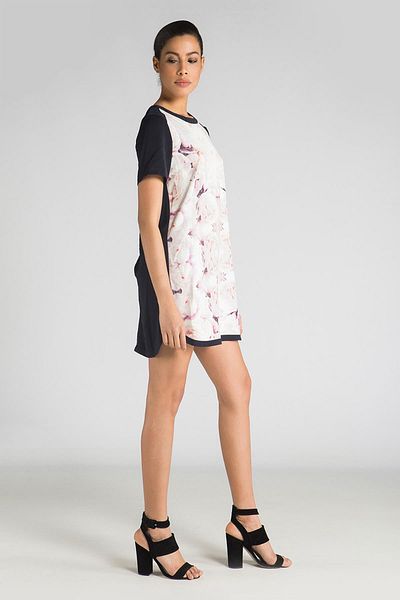Finders Keepers Navy Blue Ecru Women's Dress