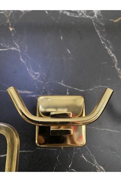 İSAOĞLU YAPI Gold Askılık Altın Banyo Askılık Bornozluk Pirinç Malzeme