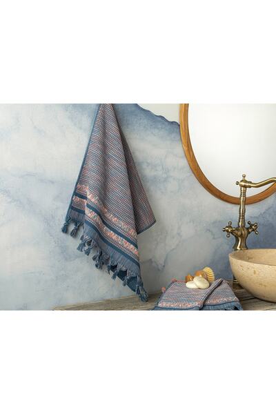 English Home Πετσέτα προσώπου Blue Aria Cotton 50x70 cm