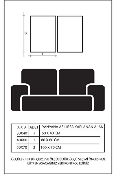 Linacci Ikili Gold Alüminyum Metal Çerçeveli Doğa Dağlar Soft Poster Tablo Seti