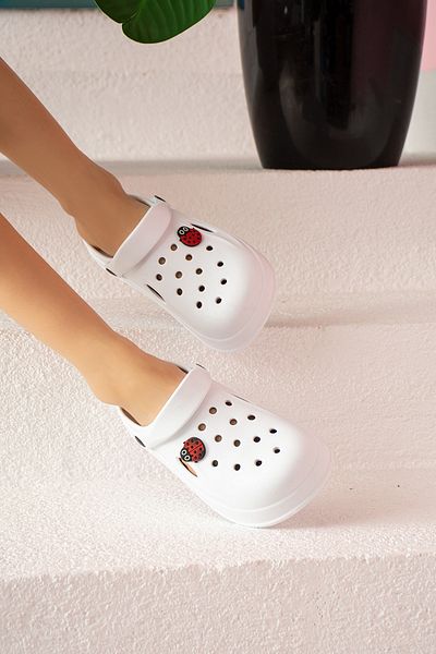Pembe Potin Γυναικεία σανδάλια White Eva - Comfort Άνετα, Θάλασσα, Παραλία, Σεφ, Γιατρός, Νοσοκόμα, Νοσοκομείο, Παντόφλες δασκάλας