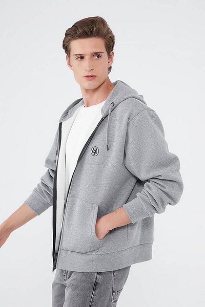 Mavi Μ 066979 -34686-22k Ανδρικό φούτερ με φερμουάρ Grey Melange