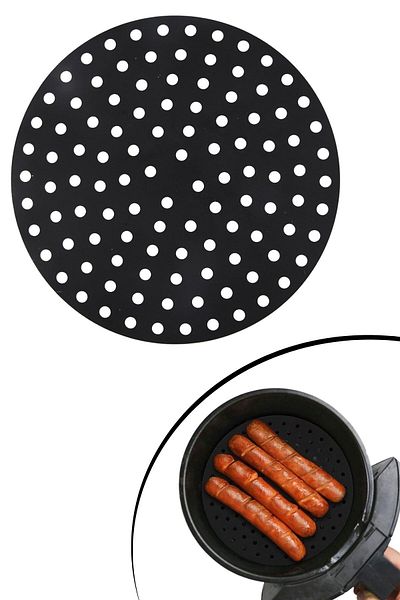 Buffer ® Colorful Heat Resistant Washable Silicone Oven and Airfryer Round Model Baking Mat