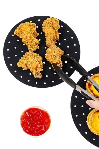 Buffer ® Colorful Heat Resistant Washable Silicone Oven and Airfryer Round Model Baking Mat